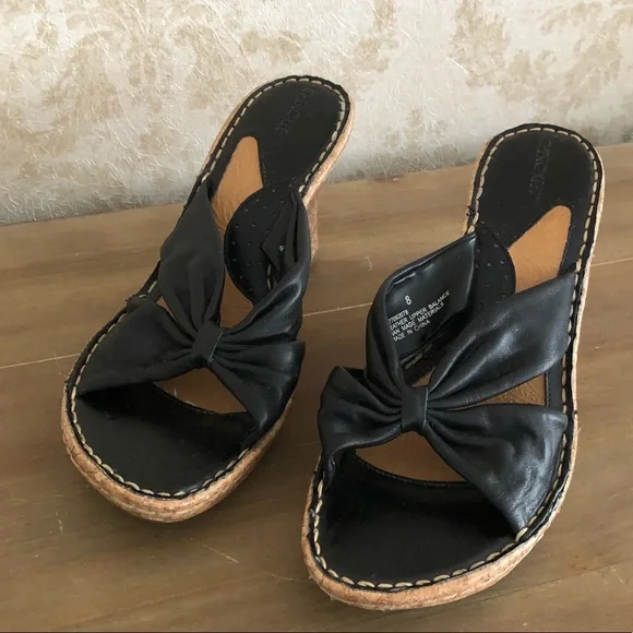 Cherokee wedges leather sandals - Picture 3 of 8